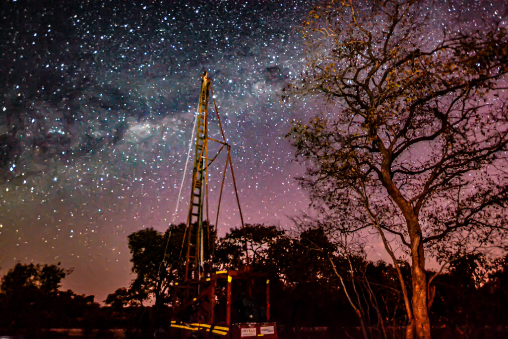 Big Bart water well at night