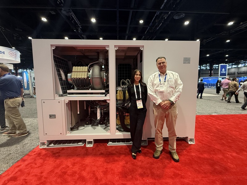 WEFTEC 2025 Recap: Innovation, Partnerships, and Progress in Chicago Vision Equipment and APG-Neuros team standing in front of Turbo Blower at WEFTEC 2025