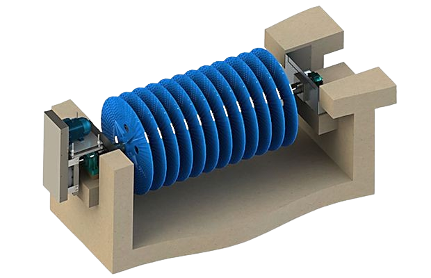 Envirodyne Systems disc rotor aeration system for oxidation ditches
