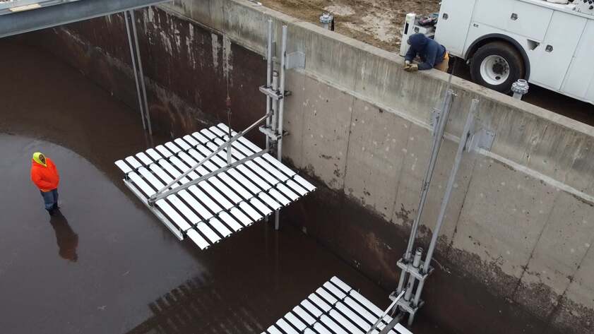 Jaeger-Aeration Retrievable Racks (OxyLift) on Wall-Mounted design for Fine Bubble Diffusion