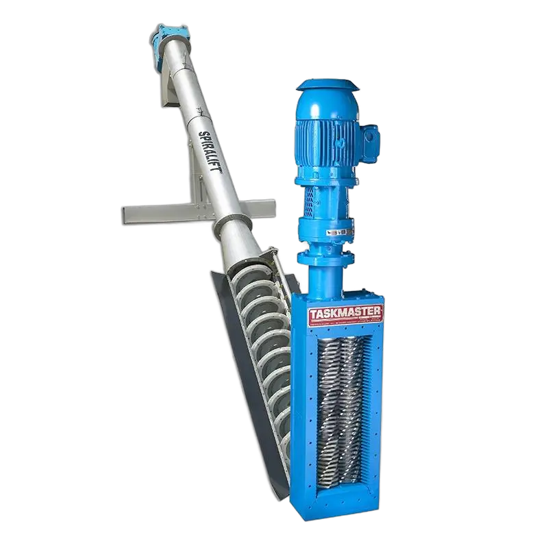 Franklin Miller SPIRALIFT SL screw screen with integrated TASKMASTER grinder at the channel inlet